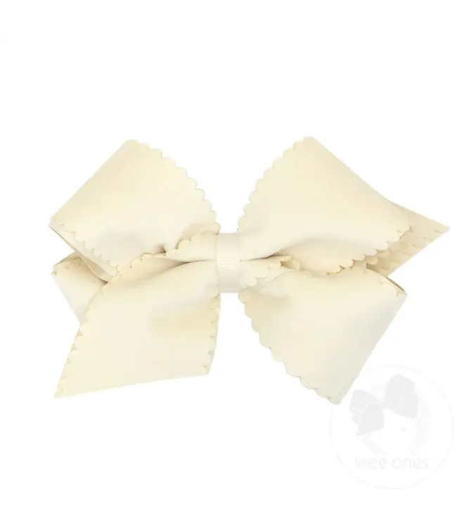 Wee Ones King Scallop Edge Velvet Bow-ANW