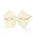 Wee Ones King Scallop Edge Velvet Bow - Antique White