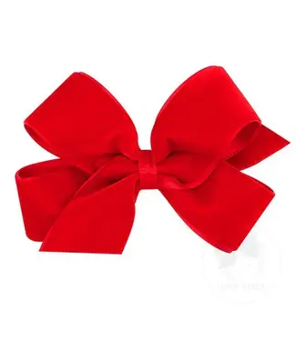 Wee Ones MED Velvet Bow-RED