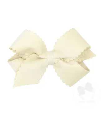 Wee Ones MED Scallop Edge Velvet Bow-ANW
