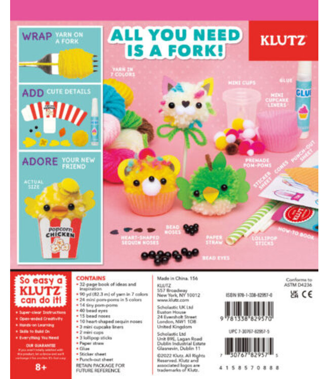 Mini Pom Pom Food Animals Craft Kit