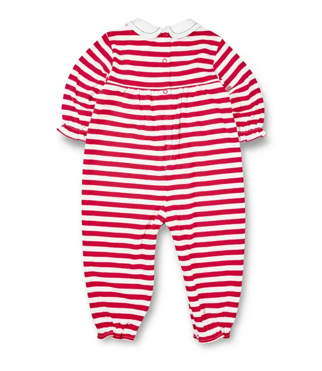 Florence Eiseman Stripe Knit Longall w/Embroidered Holly