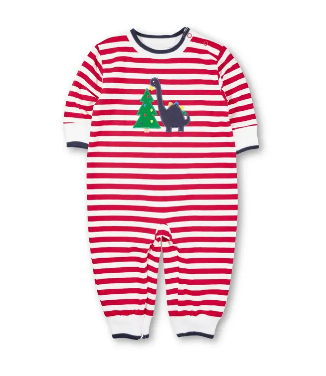 Florence Eiseman Stripe Knit Longall w/Dino & Christmas Tree