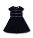 Florence Eiseman Navy Stretch Velvet Dress w/Pearls