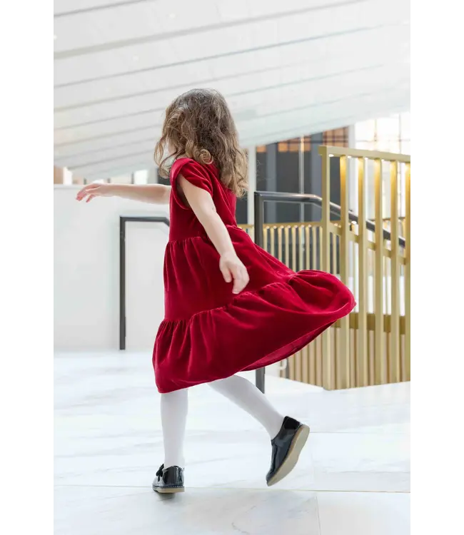 Florence Eiseman Stretch Velvet Dress w/Tulip Sleeves