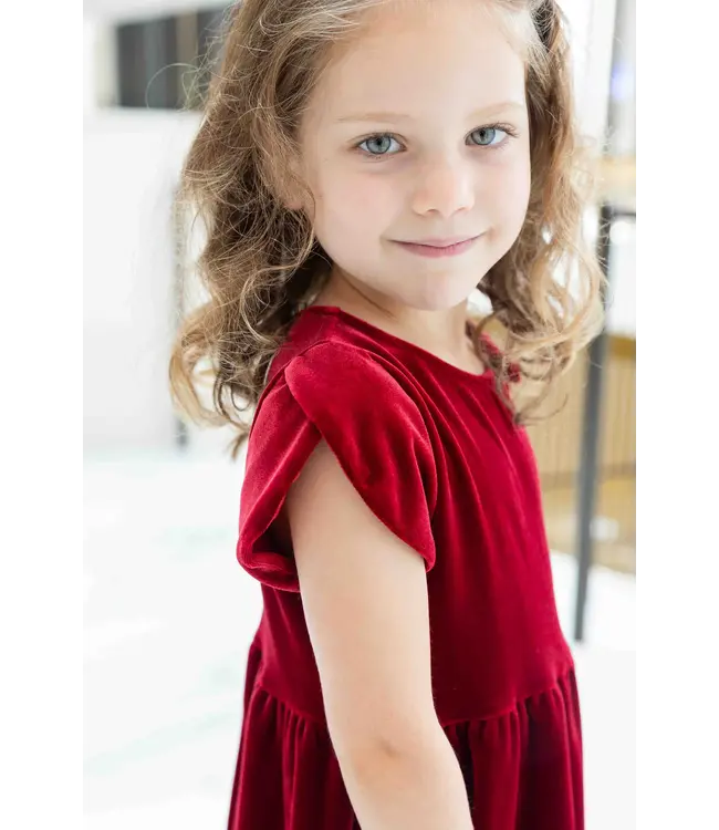 Florence Eiseman Stretch Velvet Dress w/Tulip Sleeves