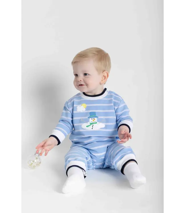 Florence Eiseman Stripe Knit Longall w/Melting Snowman