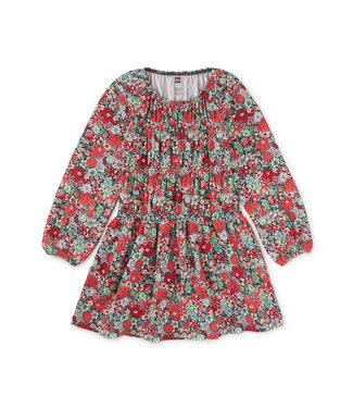 Tea Collection Suzhou Garden Floral Smocked Blouson Dress