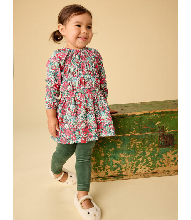 Tea Collection Suzhou Garden Floral Smocked Blouson Dress