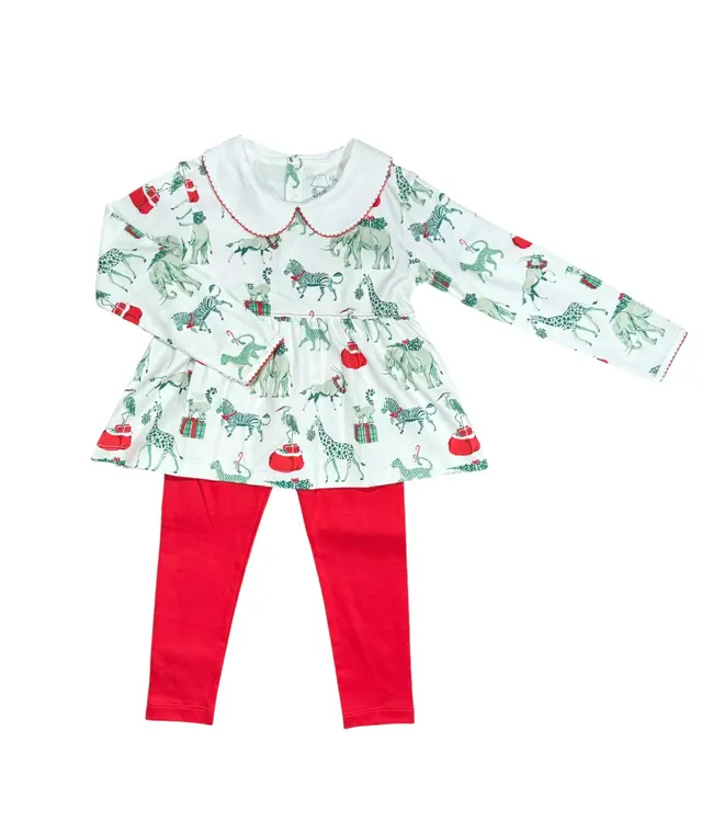 Heyward House Christmas Safari L/S Play Shirt w/Leggings