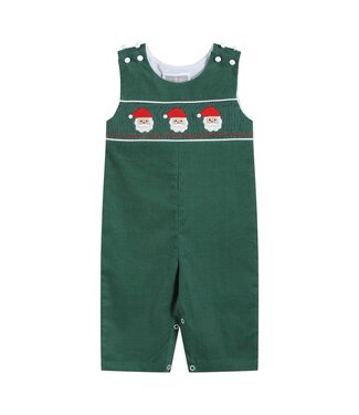 tutu&lulu Green Corduroy Santa Smocked Overalls