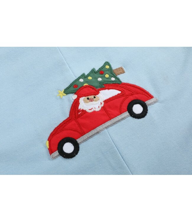tutu&lulu Lt. Blue Santa Christmas Car Overalls