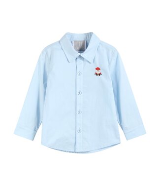 tutu&lulu Lt. Blue Santa Dress Shirt