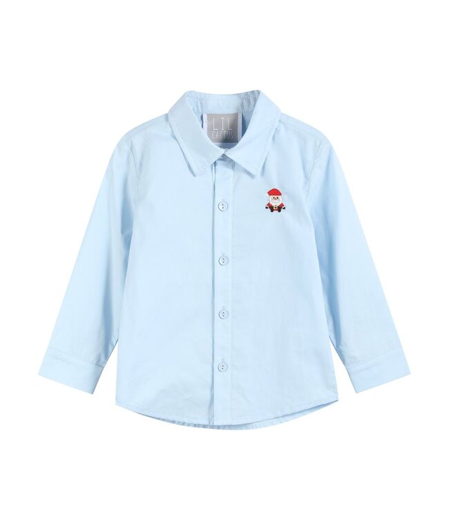 tutu&lulu Lt. Blue Santa Dress Shirt