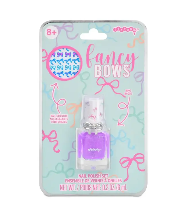 Iscream Fancy Bows Nail Polish w/ Ring Set