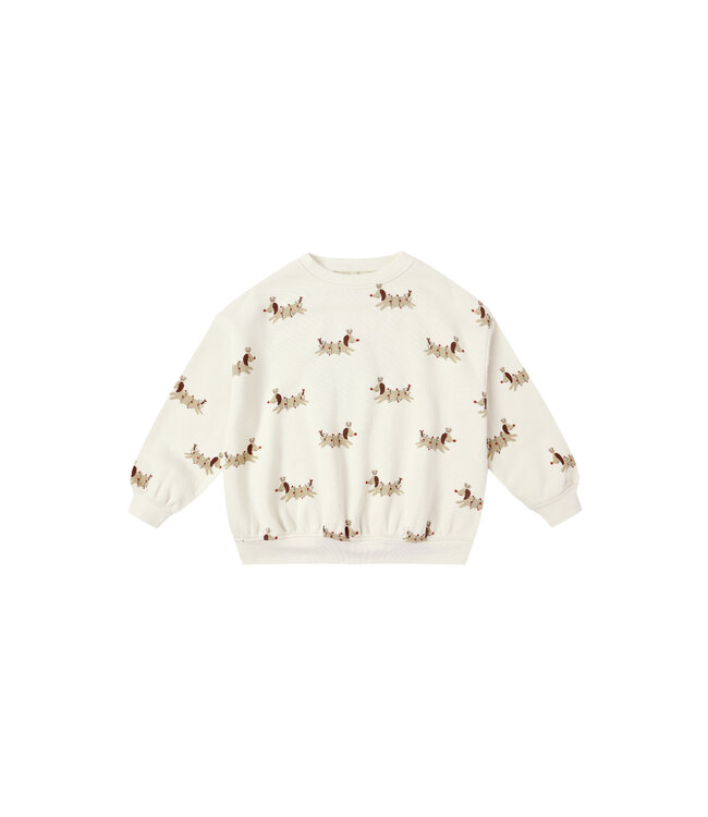 Rylee & Cru Ivory Christmas Dogs Sweatshirt