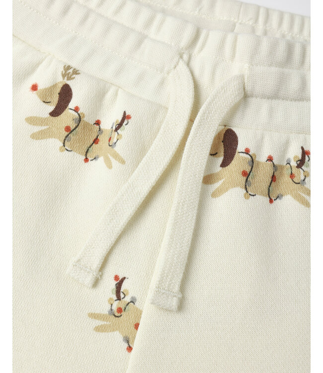Rylee & Cru Ivory Christmas Dogs Jogger Sweat Pant
