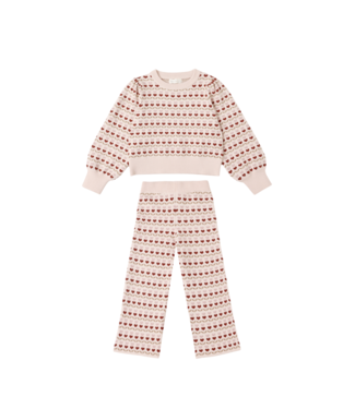 Rylee & Cru Petal Jacquard Knit Ruby Hearts Set