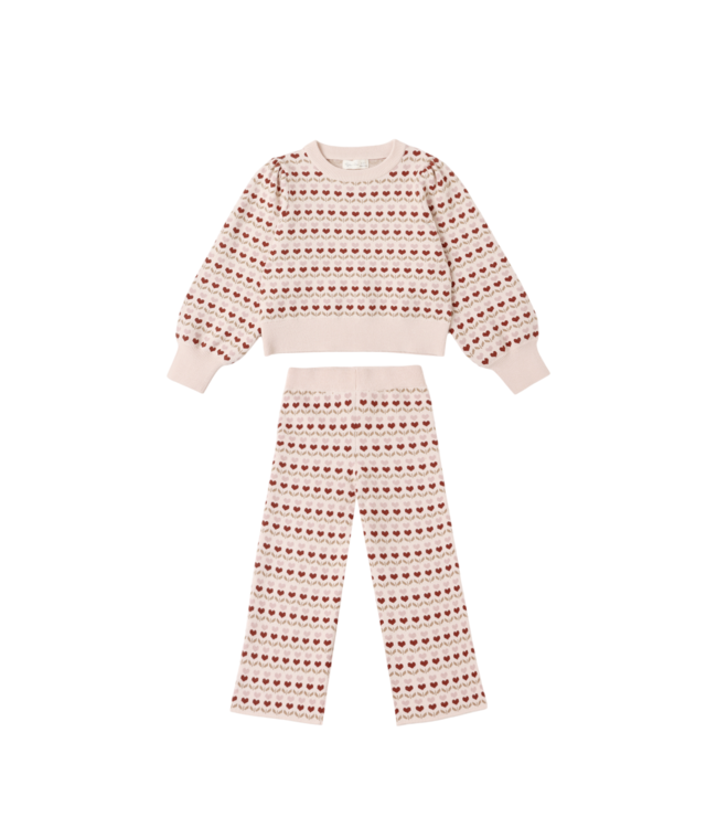 Rylee & Cru Petal Jacquard Knit Ruby Hearts Set