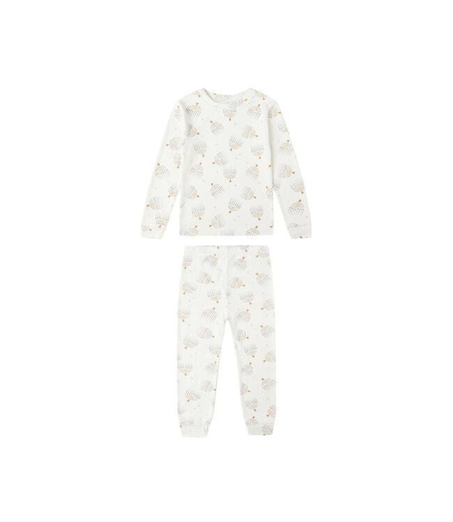 Rylee & Cru Ivory Organic L/S Hanukkah PJ Set