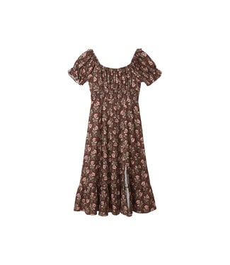 Rylee & Cru Brown Winter Floral Lana Dress