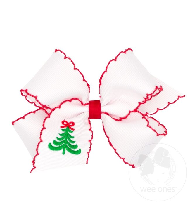 Wee Ones MED Christmas Embroidered Bow TRE