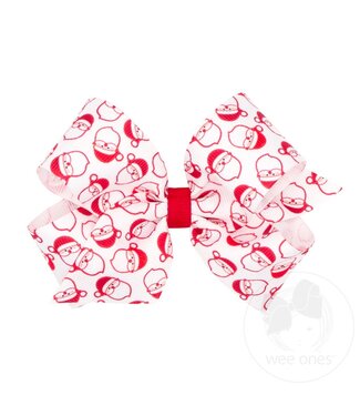 Wee Ones MED Christmas Print Bow-WSN