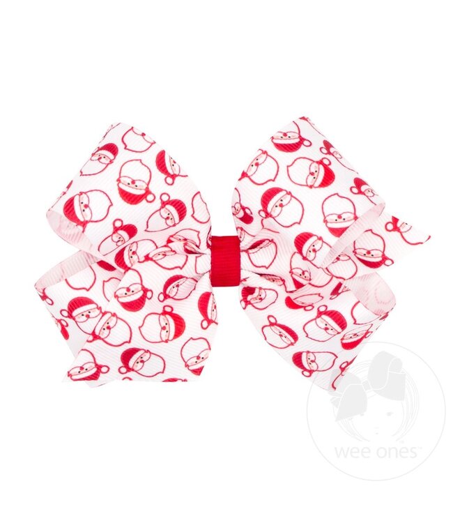 Wee Ones MED Christmas Print Bow-WSN