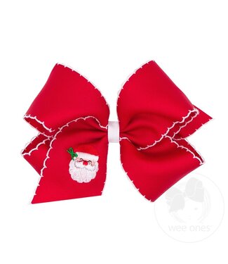 Wee Ones King Red Christmas Embroidered Bow RSN