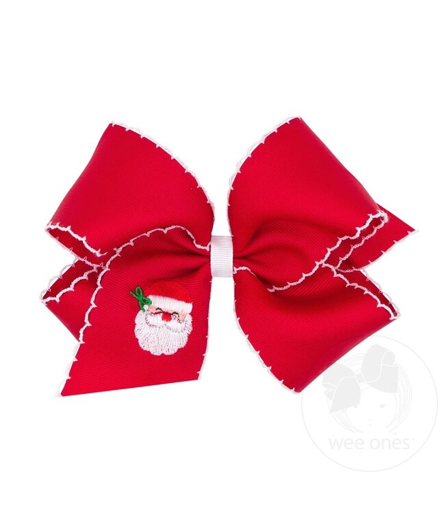 Wee Ones King Red Christmas Embroidered Bow RSN