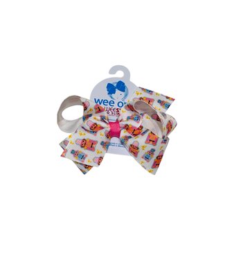 Wee Ones Med Christmas Print Bow-NTC