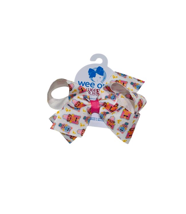 Wee Ones Med Christmas Print Bow-NTC