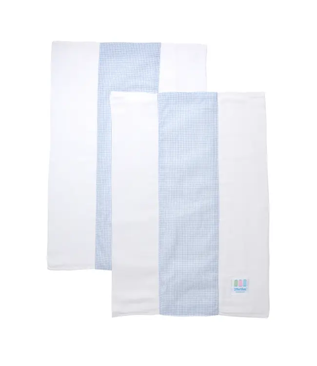 3 Marthas Small Check Burp Cloth Set