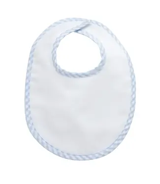 3 Marthas Med Pique Bib Blue Check