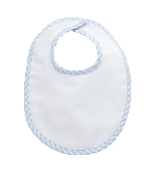 3 Marthas Med Pique Bib Blue Check