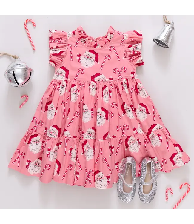 Pink Chicken Pink Candy Cane Santa Jennifer Dress