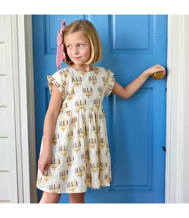 Pink Chicken Colorful Menorahs Adaline Dress