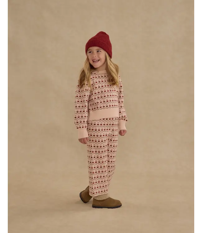 Rylee & Cru Petal Jacquard Knit Ruby Hearts Set