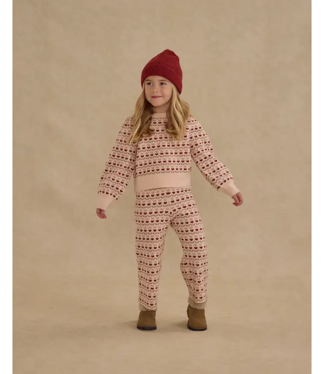 Rylee & Cru Petal Jacquard Knit Ruby Hearts Set
