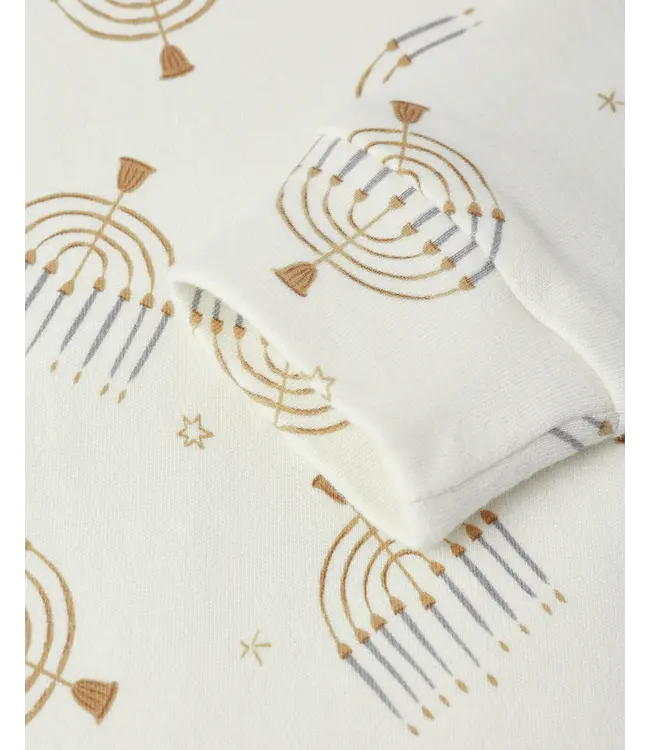 Rylee & Cru Ivory Organic L/S Hanukkah PJ Set