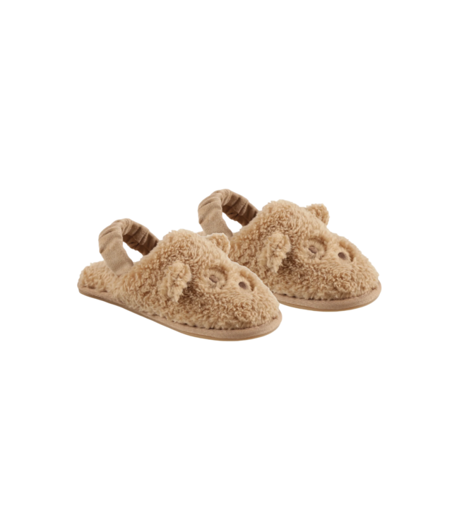 Gold Teddy Bear Slippers