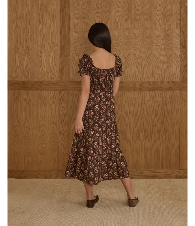 Rylee & Cru Brown Winter Floral Lana Dress