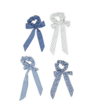 cupcakes & cartwheels Blue & White Bow Hair Ties