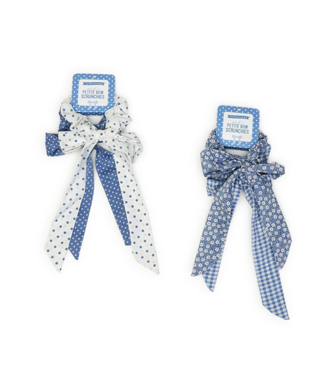 Blue & White Bow Hair Ties