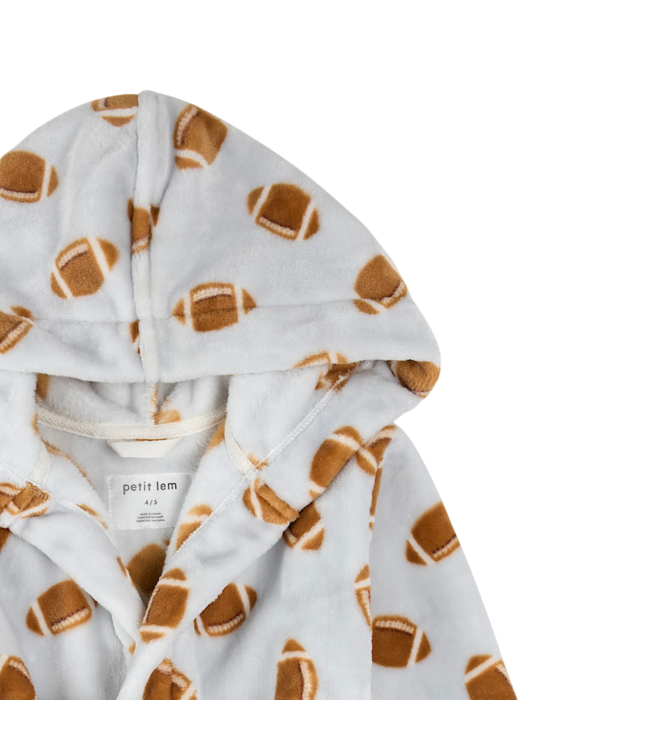 Miles the Label Grey Plush Football Robe