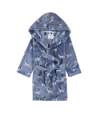 Miles the Label Blue Plush Dalmatians Robe