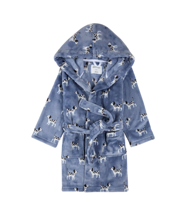 Miles the Label Blue Plush Dalmatians Robe