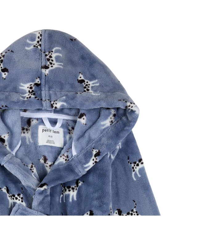 Miles the Label Blue Plush Dalmatians Robe