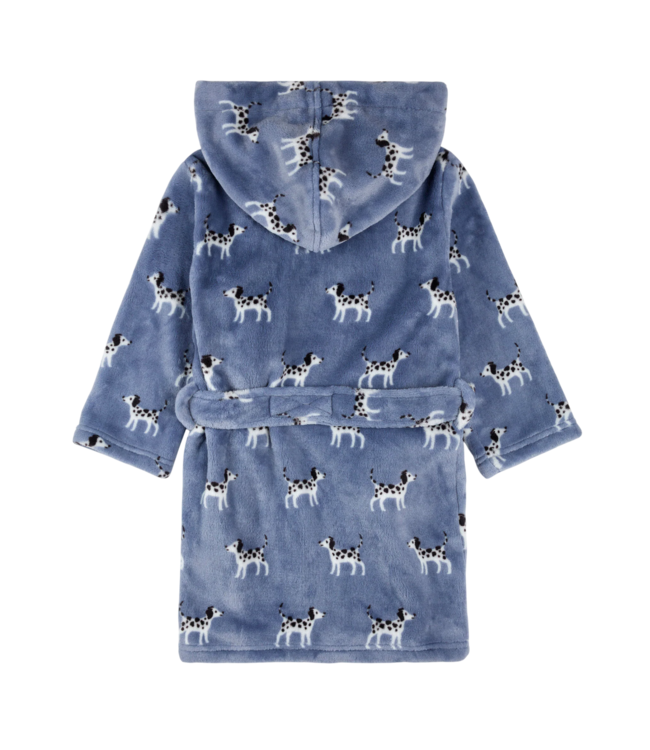 Miles the Label Blue Plush Dalmatians Robe