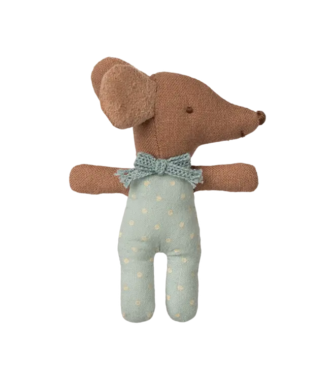 Maileg Sleepy/Wakey Baby Mouse in Matchbox-Blue